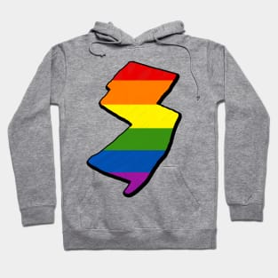 Rainbow New Jersey Outline Hoodie